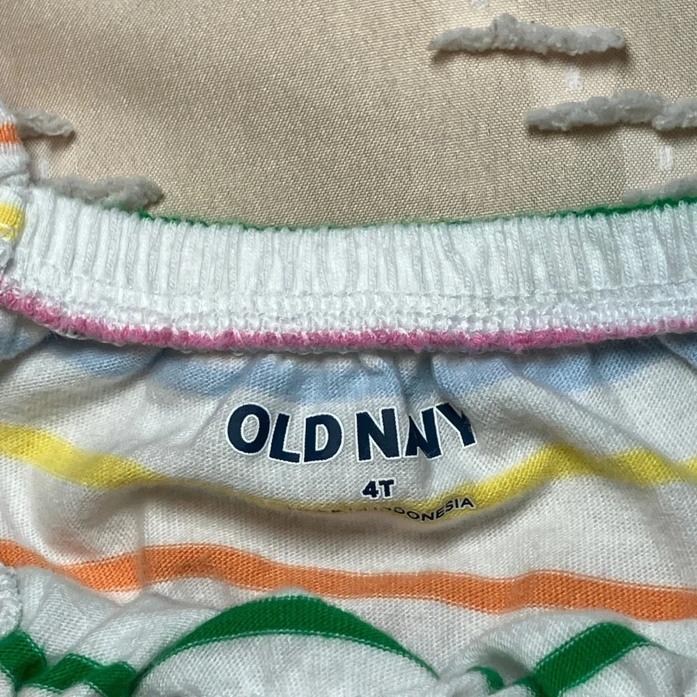Old Navy Girls Size 4T Rainbow Stripe Sleeveless Romper Elastic Waist
